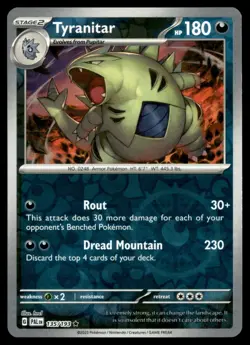 Pokemon Tyranitar Paldea Evolved 135/193 R Reverse Holo NM/M - Image 1