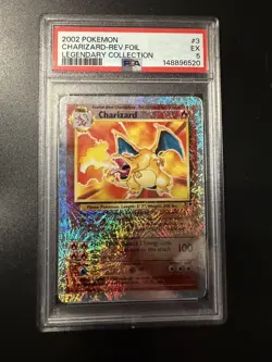 2002 Pokemon Legendary Collection Charizard 3/110 Reverse Foil PSA 5 EX-MT - Image 1