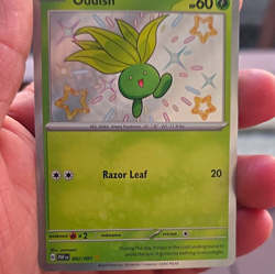 Oddish 092/091 SV Paldean Fates Shiny Rare Holo English HP 60 Razor Leaf 20 - Image 1