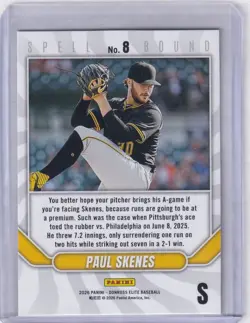 Paul Skenes 2026 Donruss Elite Baseball Spellbound "S" Blue /199 Pirates #8 - Image 2
