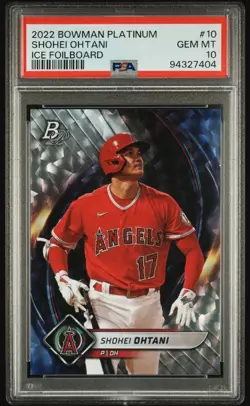 2022 Bowman Platinum Shohei Ohtani #10 Ice Foilboard PSA 10 Gem Mint - Image 1
