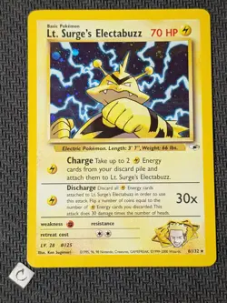 Lt. Surge's Electabuzz 6/132 - Gym Heroes Unlimited Holo Rare Pokemon TCG NM - Image 1