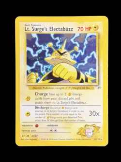 Pokemon TCG Lt. Surge's Electabuzz 6/132 Gym Heroes Holo Rare Unlimited WOTC - Image 1