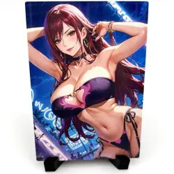 Fairy Tail Erza Scarlet Sexy Bikini Anime Waifu Girl Lewd Goddess Story Art Card - Image 1
