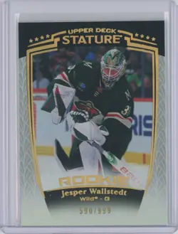 2024-25 Upper Deck Stature Rookie #41 Jesper Wallstedt /999 Rookie Card - Image 1