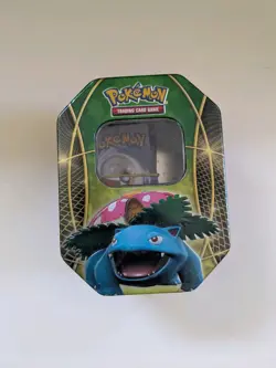 Pokemon Large Venasaur EX Collectors Tin With Around 100 Cards, See Photos - Image 1