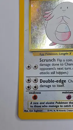 Chansey 3/130 Holo Rare Base Set 2 Vintage Wotc Pokemon Card - Image 2
