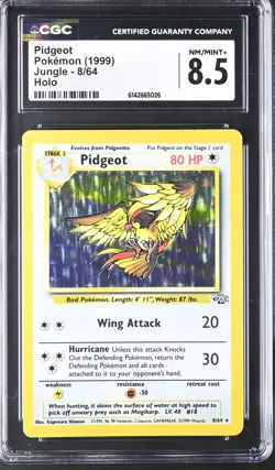 CGC 8.5 NM/MINT+ Pidgeot 8/64 Jungle Holo Pokemon Card - Image 1