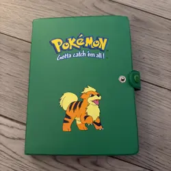 Pokemon TCG Collectible Binder - Growlithe, Green - Vintage Rare With Cards - Image 1