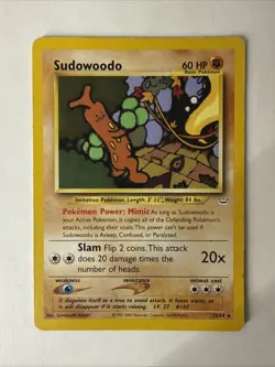 Pokemon TCG Sudowoodo Neo Revelation Card 26/64 Unlimited Rare - Image 1