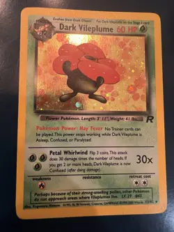 Pokemon Dark Vileplume Holo Rare Card 13/82 NM - Image 1