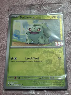 Pokemon TCG - S&V 151 - 001/165 Bulbasaur- Best Buy Stamped Promo - SEALED - Image 1