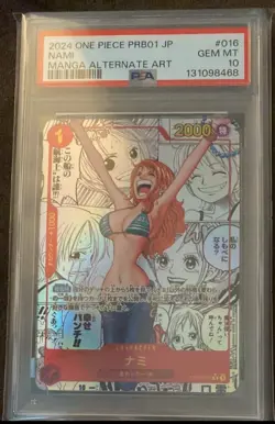 PSA 10 Nami Manga Alternate Art PRB01-016 One Piece Card Game JPN - Image 1
