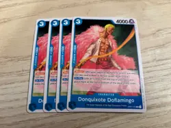 OP01-073 Playset 4 x Donquixote Doflamingo NON FOIL English R One Piece TCG Card - Image 1