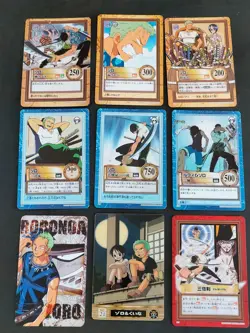 Vintage ONE PIECE Bandai 2000 2001 CCG Card Lot of 9 Roronoa Zoro Japanese eb366 - Image 1