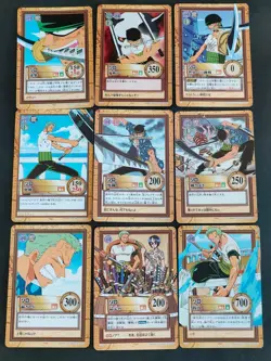 Vintage ONE PIECE Bandai 2000 2001 CCG Card Lot of 9 Roronoa Zoro Japanese eb366 - Image 1