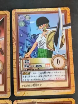 Vintage ONE PIECE Bandai 2000 2001 CCG Card Lot of 9 Roronoa Zoro Japanese eb366 - Image 2