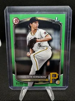 Seth Hernandez 2025 Bowman Draft #BD-25 First (1st) True Green Border 1/99 First - Image 1
