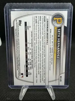 Seth Hernandez 2025 Bowman Draft #BD-25 First (1st) True Green Border 1/99 First - Image 2