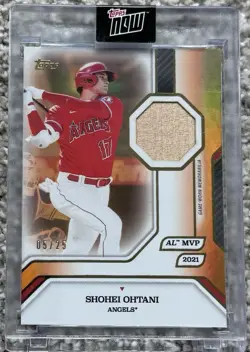 2025 Topps MVP Shohei Ohtani Relics Bat Orange Foil #/25 Angels - Image 1