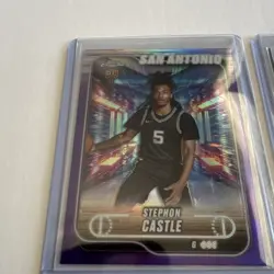 Topps NBA 2024-25 Topps Chrome UNFAZED 3-Card RC Lot Wembanyama/Castle/Flagg - Image 2