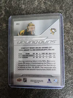 2024-25 Upper Deck Series 2 Young Guns Joel Blomqvist YG RC Card# 483 - Image 2