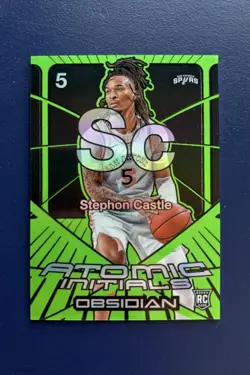 Stephon Castle 2024 Obsidian #2 Atomic Initials Elec Etch Green Flood /25 ROOKIE - Image 1