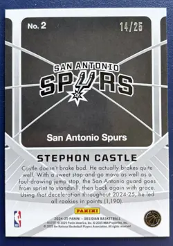 Stephon Castle 2024 Obsidian #2 Atomic Initials Elec Etch Green Flood /25 ROOKIE - Image 2