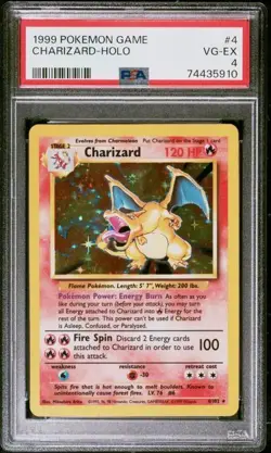1999 POKEMON GAME #4/102 CHARIZARD HOLO PSA 4 - Image 1