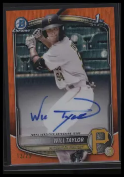 2025 Bowman Chrome #CPA-WT Will Taylor Bowman 1st Auto /25 - Image 1