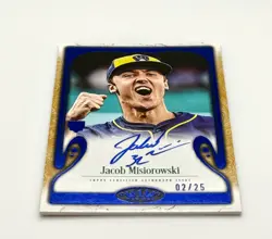 2026 Topps Tier One Jacob Misiorowski Tier One Shots On-Card Auto /25 Brewers RC - Image 3