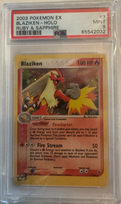 2003 POKEMON EX RUBY & SAPPHIRE #3 BLAZIKEN-HOLO PSA 9 - Image 1