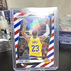 Panini 2024-25 Prizm LeBron James Lakers Red White & Blue Prizm #130 - Image 1