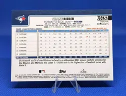 2025 Topps Chrome Update Shane Bieber Orange Lava Refractor /25 Blue Jays 💎 - Image 2
