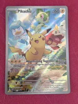 Pokemon Pikachu TCG SVP027 Promo Card Paldea Evolved - Image 1