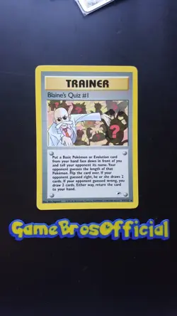 Blaine's Quiz #1 097/132 Gym Heroes Unlimited Pokemon TCG 2000 Trainer Rare - NM - Image 1