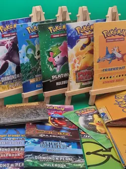 Pokemon Vintage TCG Rule Books / Card Lists and damaged poster Collection Lot - Image 1