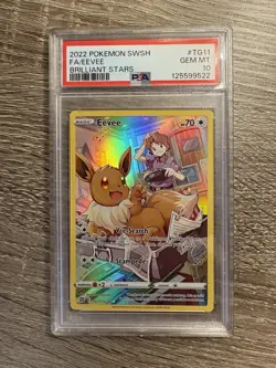Pokemon TCG Eevee Brilliant Stars English Full Art Graded PSA Gem 10 - Image 1
