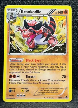 Krookodile 62/98 - Emerging Powers - Cracked Ice Rare Holo Pokemon Card - NM - Image 1