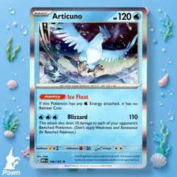 Articuno 144/165 Reverse Holo Rare SV 151 chibi Pokemon Card - Image 1