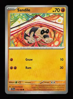 Sandile 115/198 Tomokazu Kamiya SV01: Scarlet & Violet Base Set Pokemon Card - Image 1
