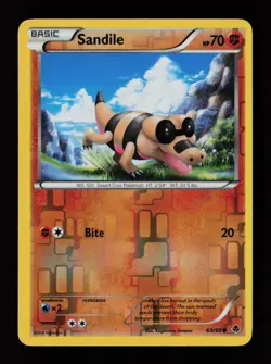 Sandile 60/98 Reverse Holo Common Emerging Powers Pokemon Card - Image 1