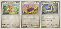 Lilipup + Herdier + Stoutland Complete Evolution Line 3 Card Lot White Flare - Image 1