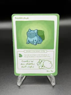Pokedoodles Boobasaur 76/90 - Bulbasaur Parody Fan Art Card - Image 1