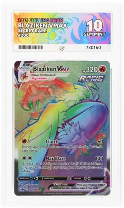 ACE 10 Blaziken Vmax Chilling Reign 200/198 Ace Label Graded Card - Image 1