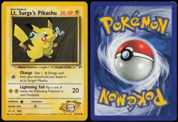 Lt. Surge's Pikachu 81/132 Gym Heroes Common Pokemon Card - LP - Image 3