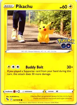 Pikachu (27) 027/078 - Pokemon GO Normal - Image 1