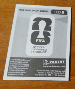 PANINI FIFA WORLD CUP STICKER CARD CARTE MUKAU COD 9 NM 2026 - Image 2