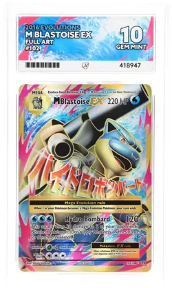 ACE 10 Mega Blastoise EX Evolutions 102/108 Perfect Ace 10 Label Graded Card - Image 1