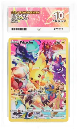 ACE 10 Pikachu Special Art Crown Zenith 160/159 Ace Label Graded Card - Image 1